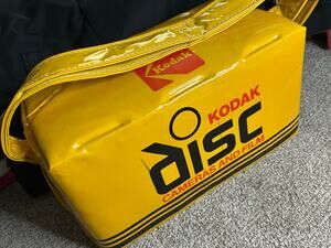 Vintage 80s Kodak DISC Cameras Film Yellow Vinyl Cooler Bag USA Nappe Babcock